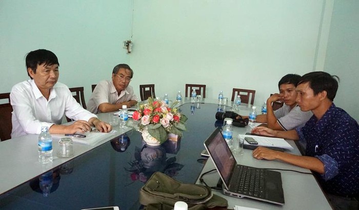 Lãnh đạo Sở Giáo dục và Đào tạo tỉnh Ninh Thuận làm việc với các cơ quan báo chí. (Ảnh: H.L)