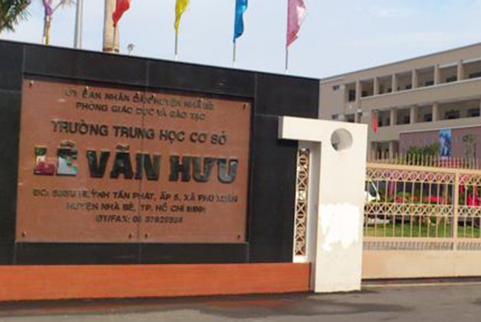 Trường Trung học cơ sở Lê Văn Hưu. (Ảnh: H.L)