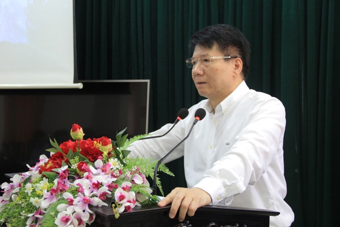 Thứ trưởng Trương Quốc Cường phát biểu tại buổi làm việc. (Ảnh: Cổng thông tin Bộ Y tế)