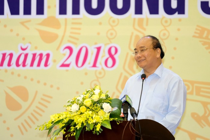 Thủ tướng Nguyễn Xuân Phúc phát biểu tại Hội nghị. (Ảnh: VGP)
