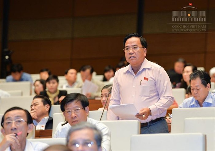 Đại biểu Nguyễn Thanh Xuân phát biểu tại nghị trường Quốc hội. (Ảnh: Quochoi.vn)