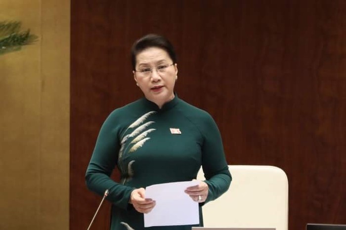 Chủ tịch Quốc hội Nguyễn Thị Kim Ngân điều hành phiên chất vấn sáng nay. (Ảnh: chinhphu.vn)
