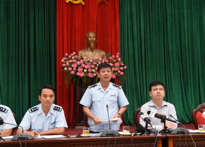 Ông Nguyễn Trường Giang phát biểu tại cuộc giao ban báo chí Thành ủy Hà Nội. (Ảnh:N.Huyền)
