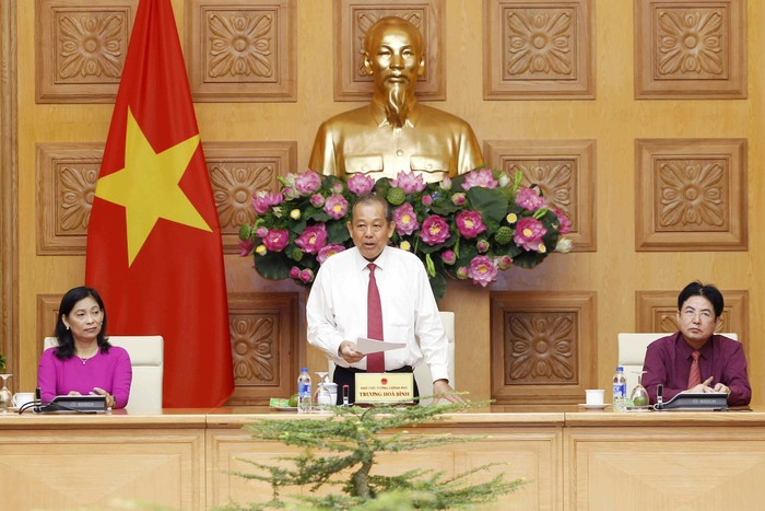 Phó Thủ tướng thường trực Trương Hòa Bình phát biểu. (Ảnh: VGP)