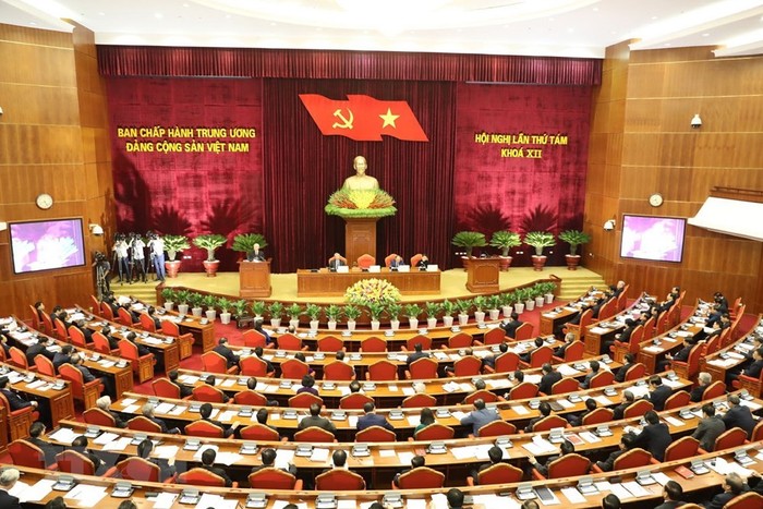 Quang cảnh Hội nghị lần thứ tám Ban Chấp hành Trung ương Đảng Cộng sản Việt Nam khóa XII. (Ảnh: Trí Dũng/TTXVN)