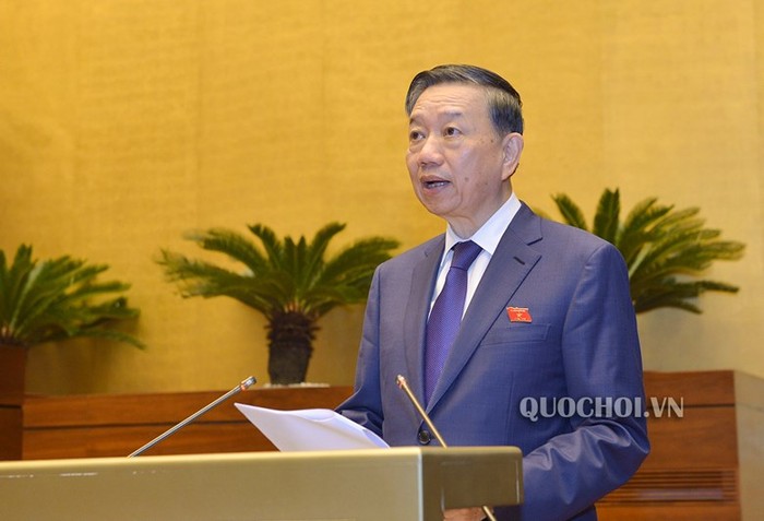 Bộ trưởng Tô Lâm giải trình các ý kiến của đại biểu. Ảnh: Quochoi.vn