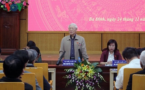 Tổng Bí thư, Chủ tịch nước Nguyễn Phú Trọng phát biểu. Ảnh: VOV