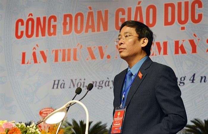 Chủ tịch Công đoàn Giáo dục Việt Nam Vũ Minh Đức. Ảnh: moet.gov.vn