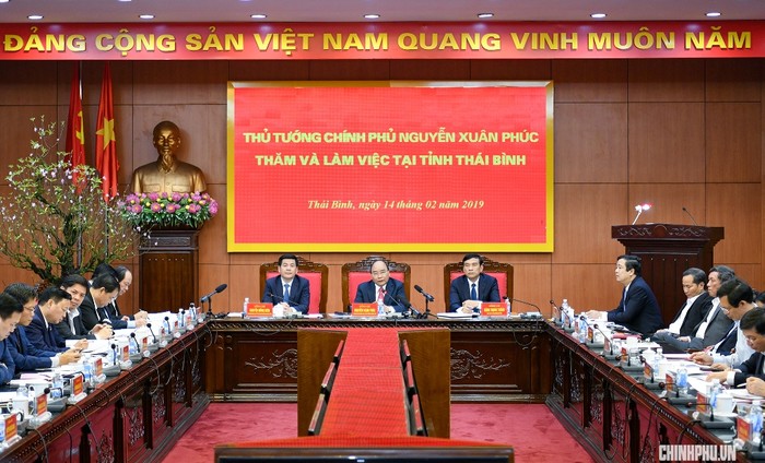Thủ tướng thăm và làm việc tại tỉnh Thái Bình. Ảnh: VGP