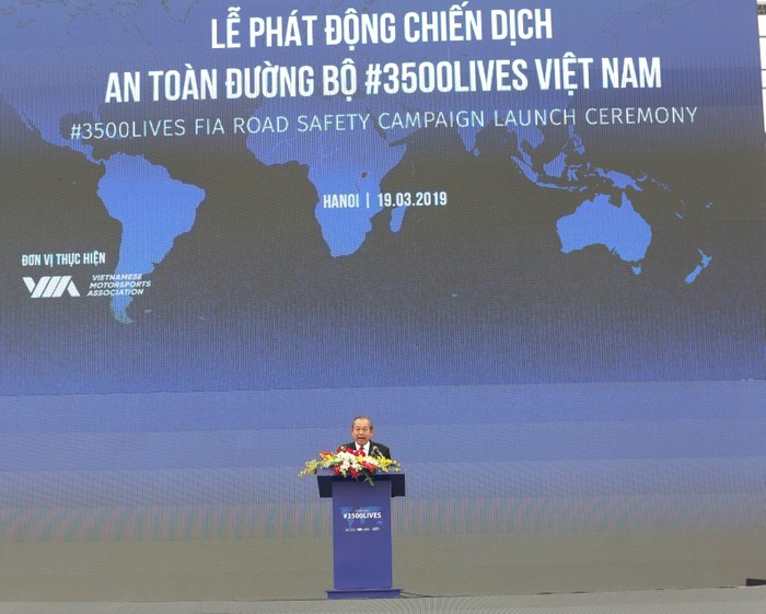 Phó Thủ tướng Thường trực Trương Hòa Bình phát biểu tại buổi lễ. Ảnh: Vingroup