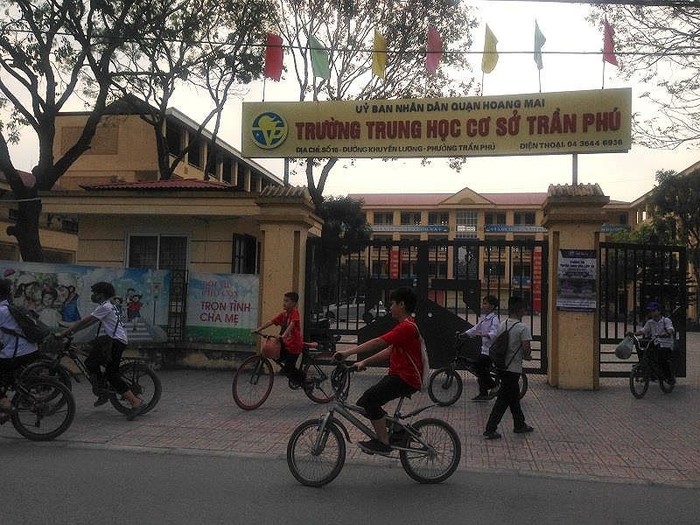 Trường trung học cơ sở Trần Phú (quận Hoàng Mai, Hà Nội). Ảnh: Công Tiến