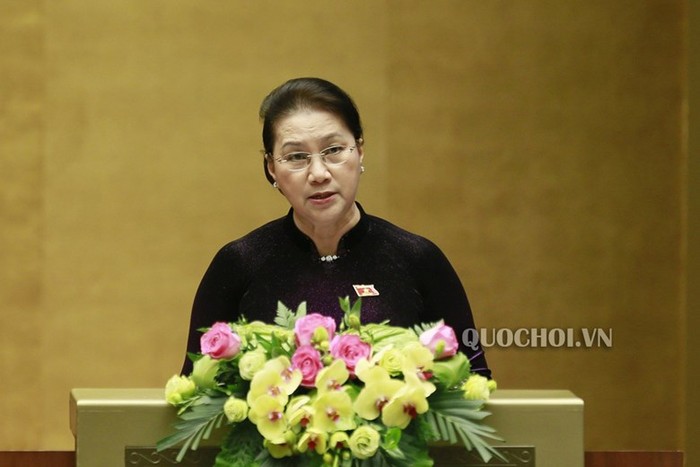 Chủ tịch Quốc hội Nguyễn Thị Kim Ngân phát biểu bế mạc. Ảnh: Quochoi.vn