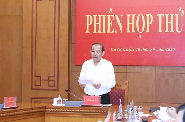 Phó Thủ tướng Thường trực Chính phủ Trương Hòa Bình phát biểu. Ảnh: VGP
