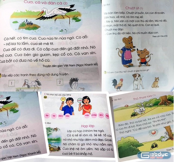 Nhiều chuyên gia giáo dục cho rằng khá nhiều nội dung trong bộ sách Tiếng Việt 1 Cánh Diều dạy trẻ tính lừa lọc, láu cá, hại người khác. Ảnh: TD.