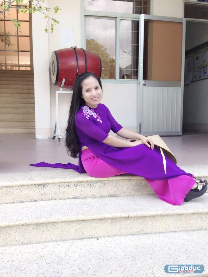 Cô Nguyễn Thu Hiền, giáo viên Trường Trung học cơ sở thị trấn Long Thành, Đồng Nai. Ảnh: Nhân vật cung cấp