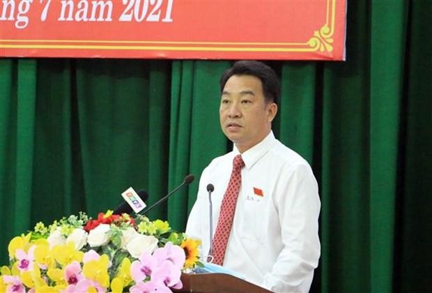 Chủ tịch Ủy ban nhân dân tỉnh Vĩnh Long Lữ Quang Ngời. (Ảnh: Phạm Minh Tuấn/TTXVN)