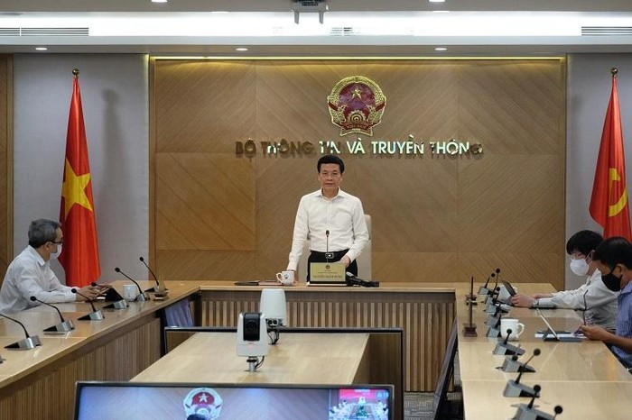 Bộ trưởng Bộ Thông tin và Truyền thông Nguyễn Mạnh Hùng phát biểu tại Lễ Công bố. Ảnh: mic.gov.vn