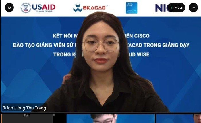 Bà Trịnh Hồng Thu Trang, đại diện Ban Phát triển nguồn nhân lực của Trung tâm đổi mới sáng tạo Quốc Gia NIC (Bộ Kế hoạch và Đầu tư).