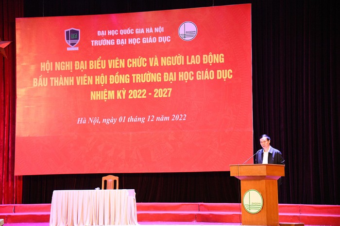 Hiệu trưởng GS.TS. Nguyễn Quý Thanh phát biểu khai mạc Hội nghị.