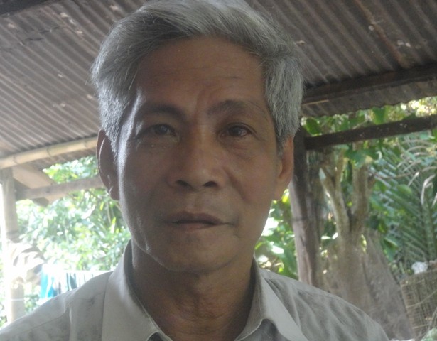 Ông Đoàn Văn Nghiệp 62 tuổi, ở xã Thới Sơn, TP.Mỹ Tho, Tiền Giang là thủy thủ tàu HQ16, một trong 15 người đổ bộ chốt giữ đảo Quang Ảnh trong trận hải chiến Hoàng Sa 1974.