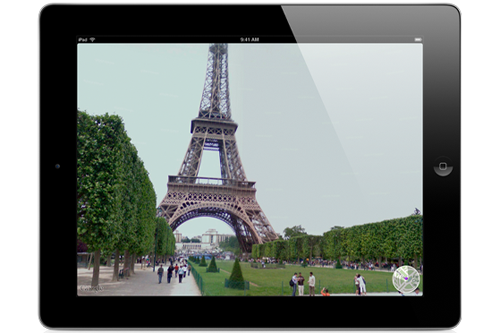 Công nghệ Street View trên iPad. Ảnh: Apple