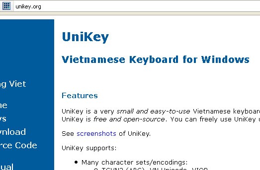 Theo tác giả Phạm Kim Long, người dùng có thể tạm thời tải phần mềm unikey ở địa chỉ http://sf.net/projects/unikey