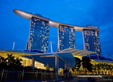 Khu phức hợp giải trí Marina Bay Sands ở Singapore. Ảnh: T.T.
