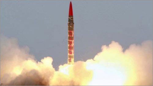 Tên lửa Hatf IV của Pakistan. Ảnh: Internet.