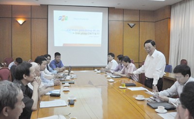 Chủ tịch UBND thành phố Hà Nội Nguyễn Thế Thảo: Hà Nội rất quan tâm tới những giải pháp ứng dụng CNTT trong giảm ùn tắc giao thông. Ảnh: VGP/Việt Hà.
