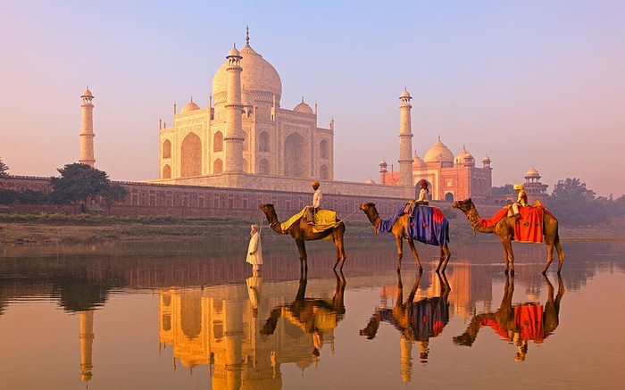 Ngôi đền Taj Mahal ở Ấn Độ.