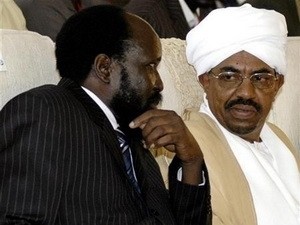Tổng thống Sudan Omar al - Bashir (phải) và Tổng thống Nam Sudan Salva Kiir. Nguồn: Internet.