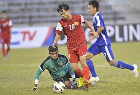 Đội tuyển U19 Việt Nam trong một trận đấu