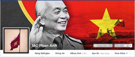 Ảnh Đại tướng trên trang cá nhân của MC Phan Anh