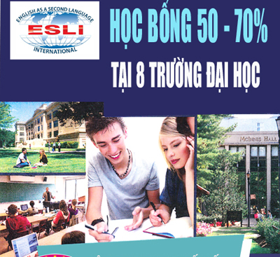 Tổ chức giáo dục ESLI luôn có những phần học bổng giá trị từ 50% đến 70% dành cho các bạn sinh viên quốc tế hiếu học.
