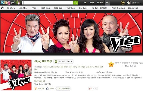 Giọng Hát Việt 2013 bất ngờ vươn lên vị trí quán quân BXH TV show