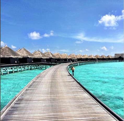 Trên trang cá nhân, cô chia sẻ phong cảnh đẹp tại đảo Maldives