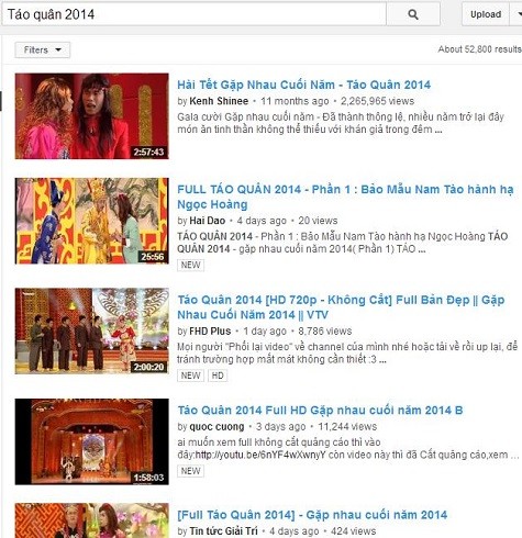 Clip Táo quân xuất hiện nhiều trên mạng lớn nhất hiện nay - Youtube