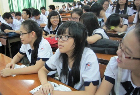 Học sinh trường THPT Lê Quý Đôn, TPHCM tham gia dự án Giáo dục giới tính cho học sinh.