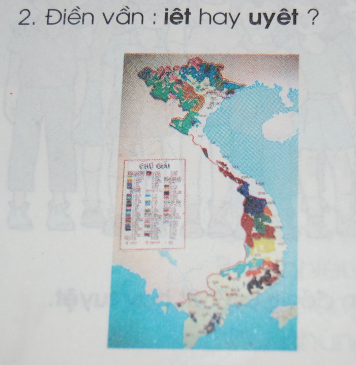 Bản đồ Việt Nam không thể hiện rõ quần đảo Hoàng Sa, Trường Sa tại trang 78 sách tiếng Việt lớp 1, tập 2.