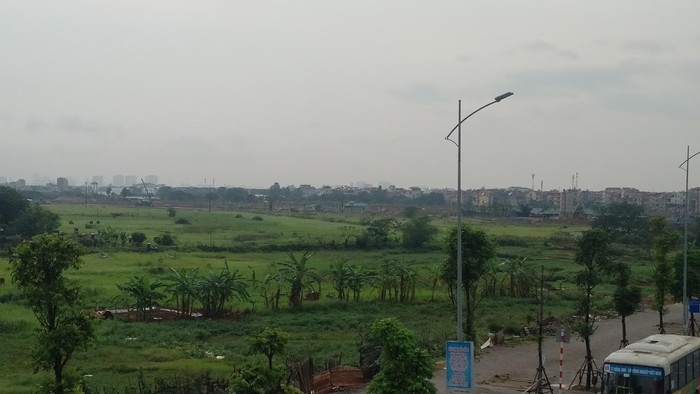 Từ trên cao, toàn bộ khu vực dự án Khai Sơn city chỉ là một bãi đât hoang cỏ mọc um tùm.