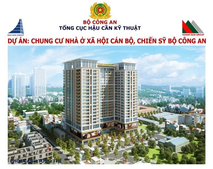 Phối cảnh tổng thể dự án nhà ở xã hội cho cán bộ chiến sĩ Bộ Công An (Ảnh: công ty Hoành Sơn)