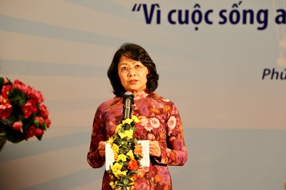 Phó Chủ tịch nước Đặng Thị Ngọc Thịnh phát biểu tại buổi Lễ phát động (Ảnh: molisa.gov.vn)