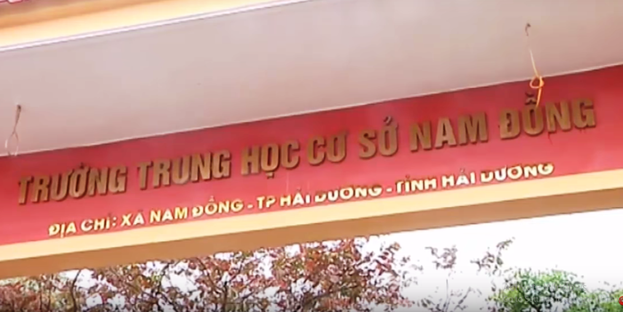 Trường trung học cơ sở Nam Đồng, Hải Dương, nơi xảy ra việc dạy học kỳ lạ. (Ảnh: LC)