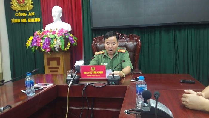 Đại tá Lê Văn Canh, Người phát ngôn Công an tỉnh Hà Giang. (Ảnh: LC)