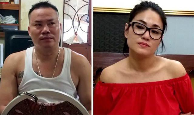 Hai đối Bùi Thị Thu Trang và Đặng Văn Kiên, những kẻ cầm đầu trong chuyên án ma túy khủng mà công an quận Hồng Bàng vừa triệt phát. (Ảnh: ANHP)