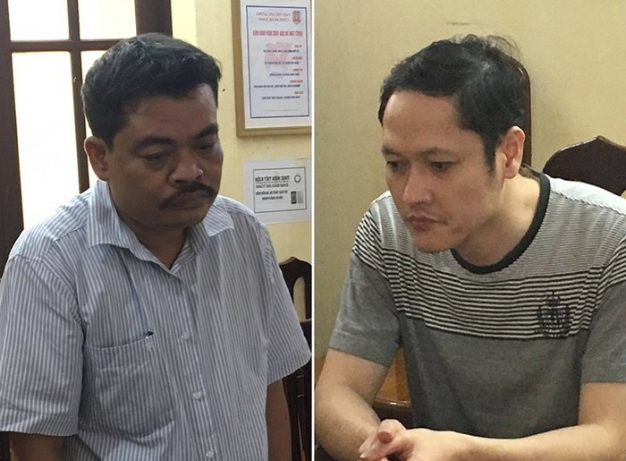 Hai đối tượng Nguyễn Thanh Hoài và Vũ Trọng Lương tại Hà Giang đã bị bắt (Ảnh: LC)