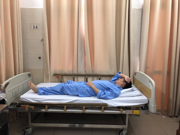 Ông Trương Nam Hưng trong thời gian chữa trị tại Bệnh viện. (Ảnh: LN)
