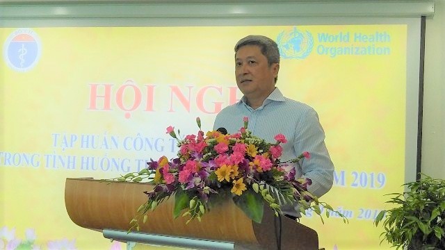 Thứ trưởng Bộ Y tế, Nguyễn Trường Sơn phát biểu tại hội nghị. (Ảnh Cổng thông tin Bộ Y tế)