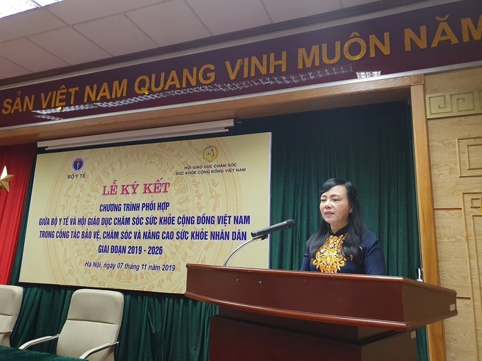 Bộ trưởng Nguyễn Thị Kim Tiến phát biểu tại buổi lễ.