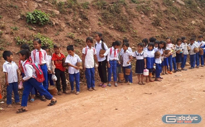 Bữa cơm kham khổ của học sinh Tiểu học nơi vùng biên giới Quảng Trị ảnh 2